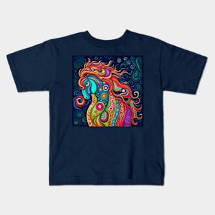 Sophia, the Colorful and Psychedelic Horse Kids T-Shirt